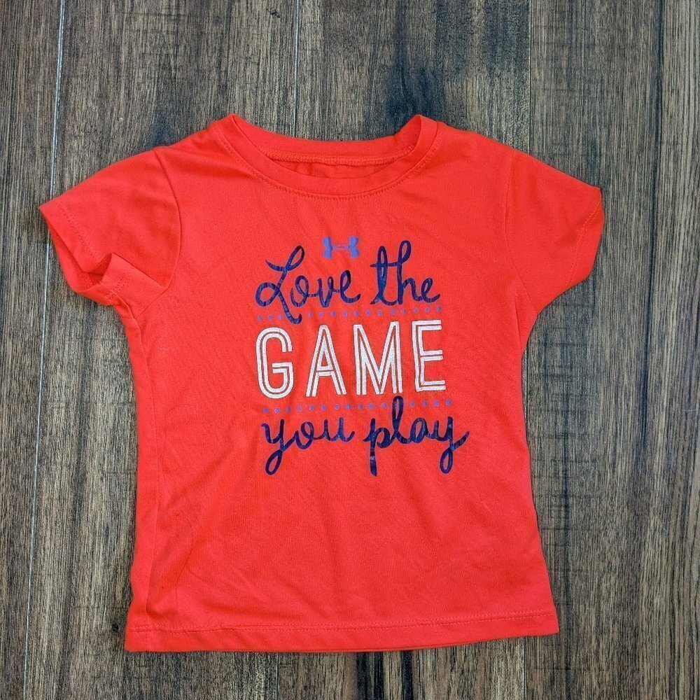 Under Armor 2T Orange Love the Game Tee